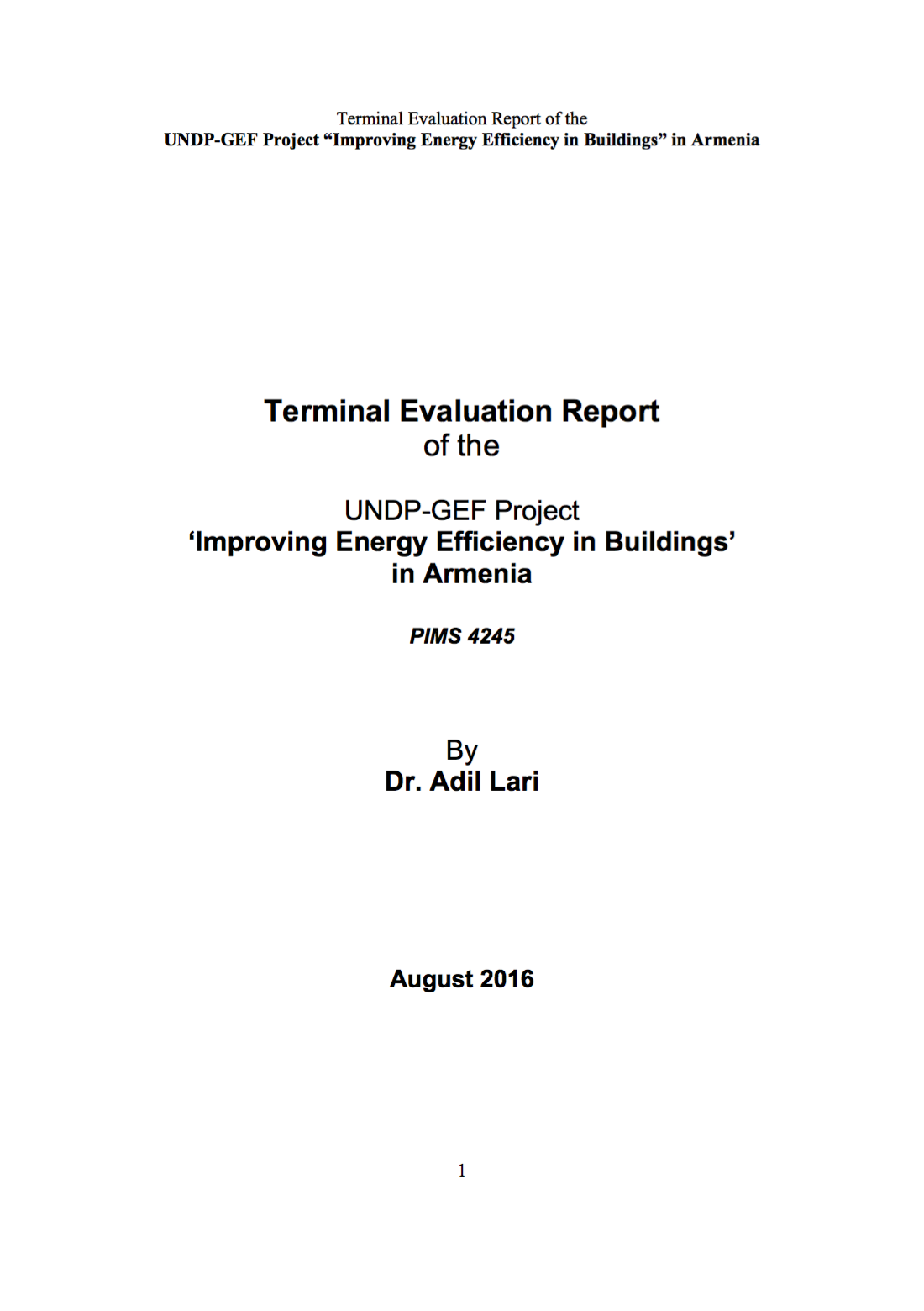 Improving Energy Efficiency in Buildings Final Evaluation