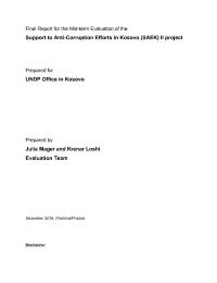 Midterm Evaluation - Support to Anti-Corruption Efforts in Kosovo II