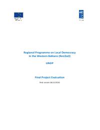 Final Evaluation of the Regional Programme on Local Democracy in the Western Balkans