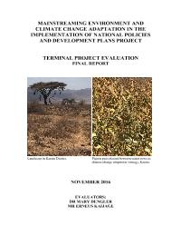 Mainstreaming Environment and Climate Change adaptation in the national policies and development plans project terminal evaluation