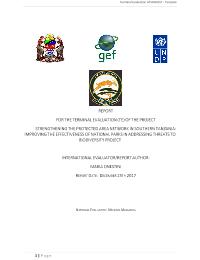 Report for the Terminal Evaluation of the Project Strengthening Protected Areas Network in Southern Tanzania
