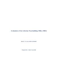 Evaluation of the Liberian Peacebuilding Office (PBO)