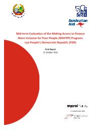 Mid-Term Evaluation of the Making Access to Finance More Inclusive for Poor People Program