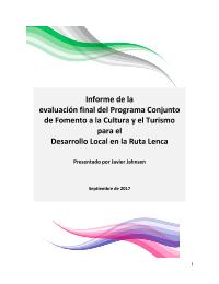 Final Evaluation of the Joint Programme Fomento a la Cultura y el Turismo para el Desarrollo Local en la Ruta Lenca