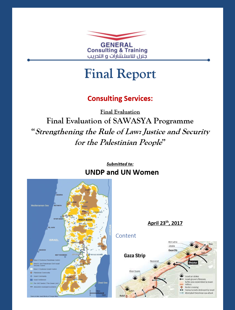 Strengthening the Rule of Law: Justice and Security for the Palestinian People (SAWASYA) - Final Programme Evaluation