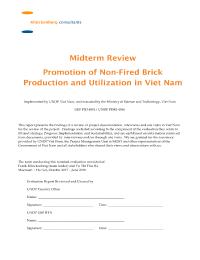 Mid-term evaluation of  Promotion of Non-Fired Brick Production (NFB) Production and Utilization in Viet Nam project (00075827)