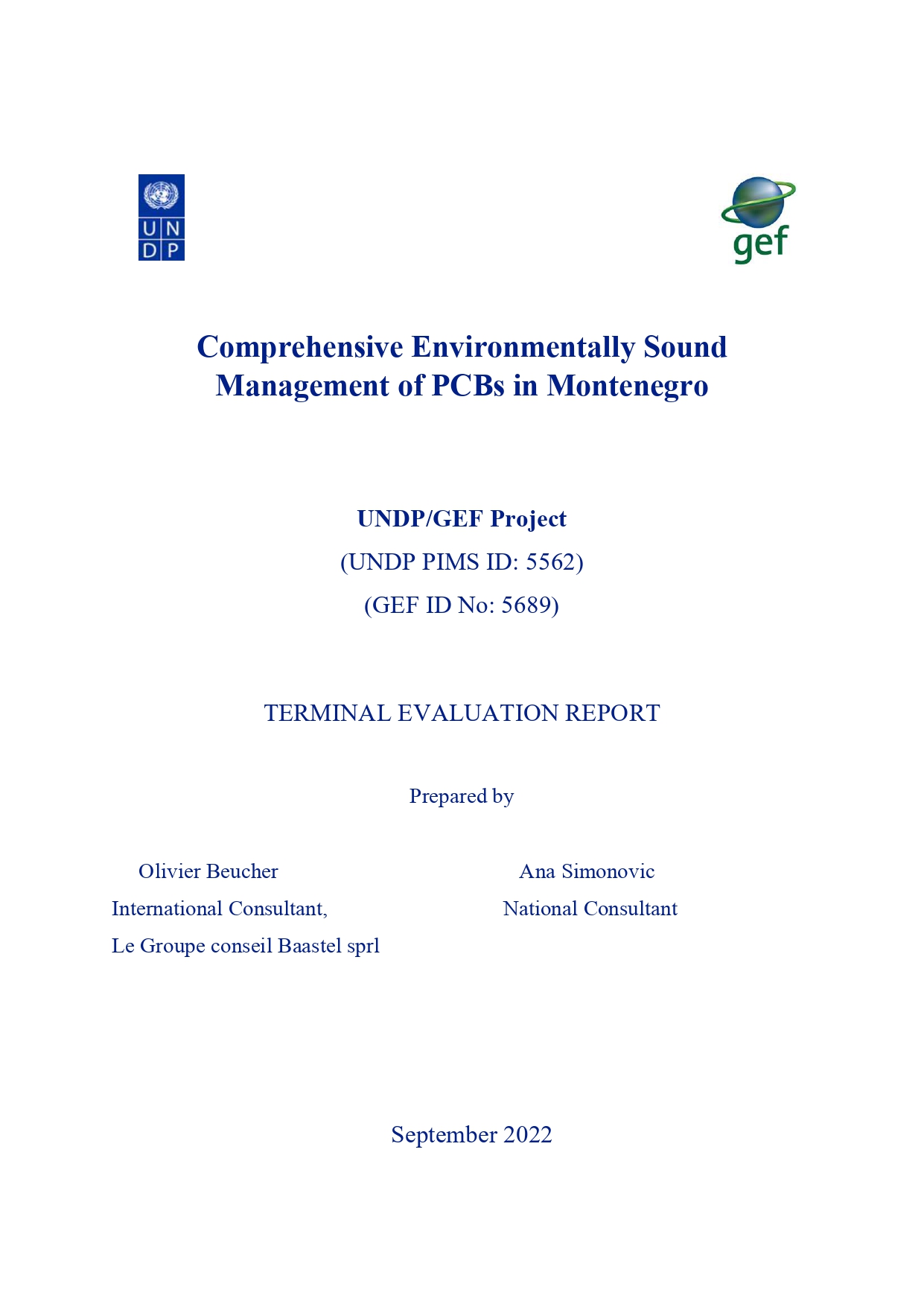 Comprehensive Environmentally Sound Management of PCBs in Montenegro