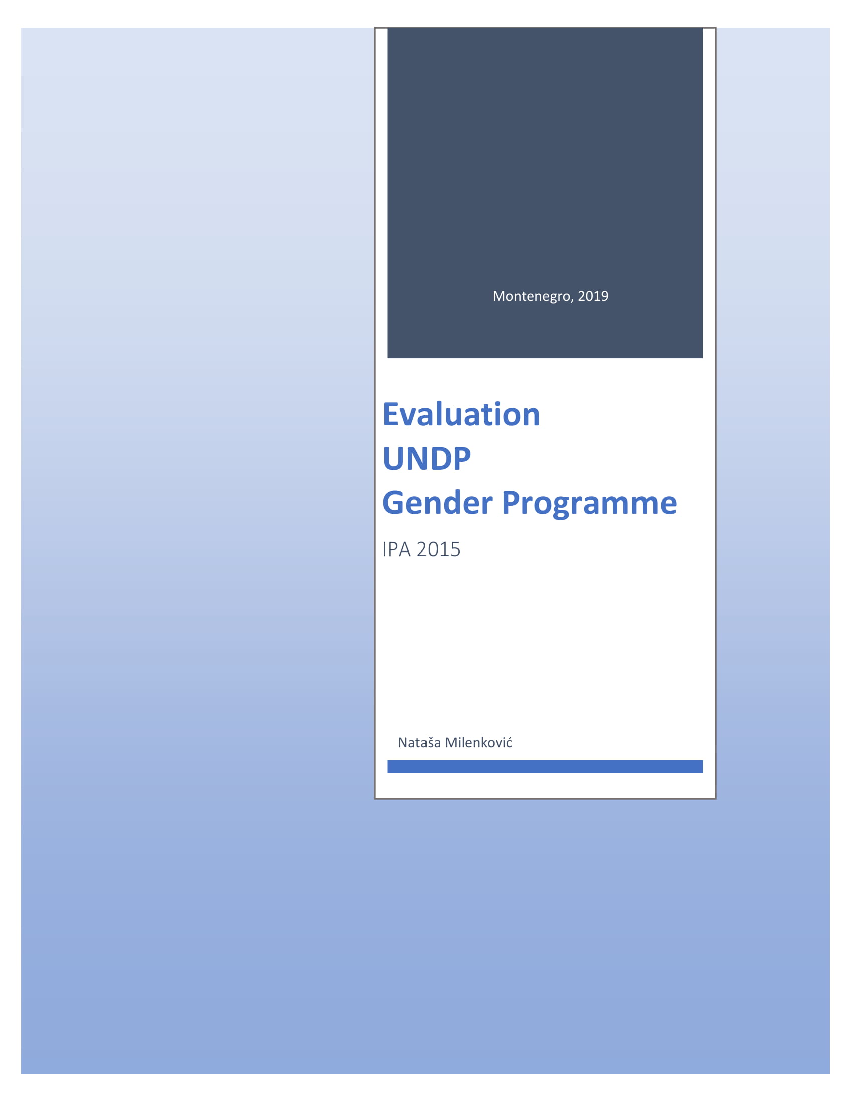Gender programme evaluation