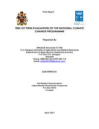 End of Term Evaluation of the National Climate Change Project