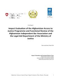 Final Evaluation of the project "Afghanistan Access to Justice" (AA2J)