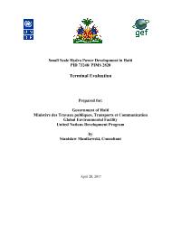 Small Scale Hydro Power Development in Haiti-PID 73248/ PIMS 2820 - Terminal Evaluation