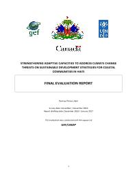 Evaluation finale du projet « Renforcement des capacités adaptatives des communautés côtières d’Haiti aux Changements Climatiques »
