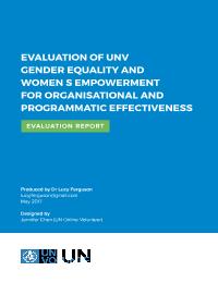 Evaluation of UNV Gender Equality and Women's Empowerment for Organisational and Programmatic Effectiveness