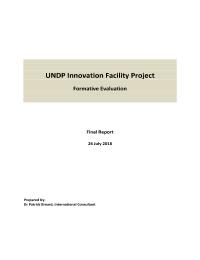 Evaluation of the UNDP Innovaton Facility Project