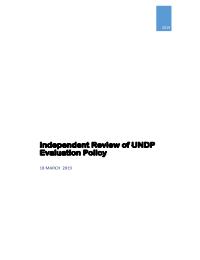 Review of the UNDP evaluation policy