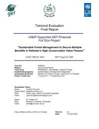 Terminal Evaluation of Sustainable Forest Management to Secure Multiple Benefits in High Conservation Value Forests