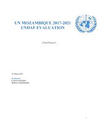 UN MOZAMBIQUE 2017-2021 UNDAF EVALUATION