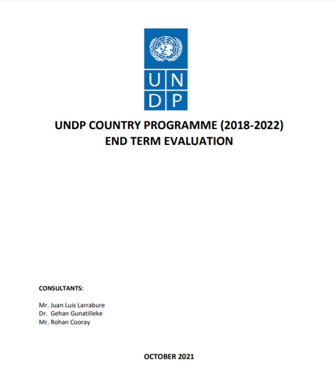 End-Term Evaluation of the UNDP Sri Lanka Country Programme (2018-2022)