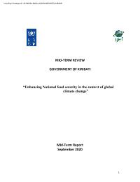 Kiribati Enhancing National Food Security in the Context of Global Climate Change (KI LDCF)