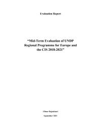 Mid-term Evaluation of the Regional Programme for Europe and the CIS