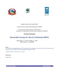 Renewable Energy for Rural Livelihood (GEF-RERL): Final Evaluation