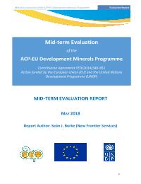 Mid-term evaluation on Phase I of ACP-EU Development Minerals Programme