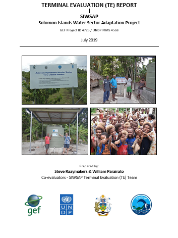 Terminal Evaluation (TE) Report Solomon Islands Water Sector Adaptation Project
