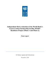 Project Terminal Evaluation – REDD+ Readiness Phase 1 (FCPF WB)