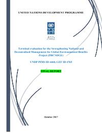 Terminal evaluation for the Strengthening National and Decentralised Management for Global Environmental Benefits Project