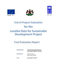 End of project Evaluation of Lesotho Data for Sustainable Development