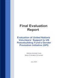 Evaluation of UNV’s Support to UN Peacebuilding Fund’s Gender Promotion Initiative