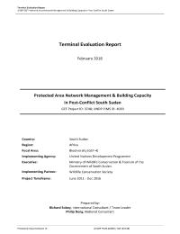 Protected Area Network Management and Building Capacity  in Post-Conflict South Sudan
