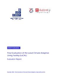 Final evaluation of the Local Climate Adaptive Living (LoCAL) Facility