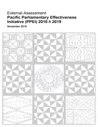 External Assessment: Pacific Parliamentary Effectiveness Initiative (PPEI) 2016 – 2019