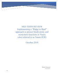 Mid Term Review: Nauru Ridge to Reef (Nauru R2R)