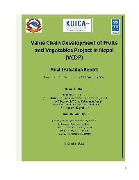 Final Evaluation of the project "Value Chain Development of Fruits and Vegetables in Nepal"