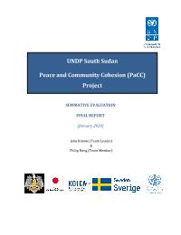 Final evaluation Peace and Community Cohesion project