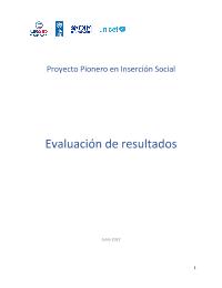 Evaluación de los modelos de reinserción social en el marco del proyecto PIONERO