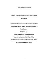Evaluation Democratic Governance and Rule of Law Portfolio 2016