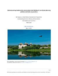 Mainstreaming biodiversity conservation into Moldova’s territorial planning policies and land use practices